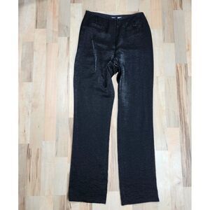 Armani Exchange Women's Black Shiny High Waisted Dress Pants Italian Made Size 6